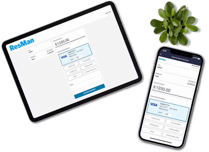 Devices showing the ResMan Resident Portal