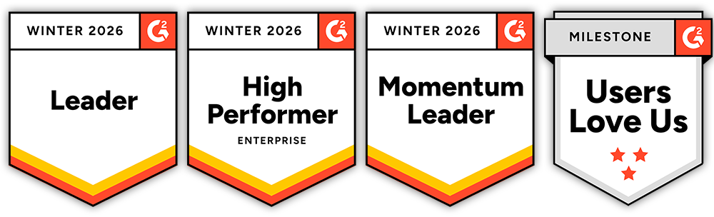WInter 2026 badges, leader, high performer, momentum leader, and users love us